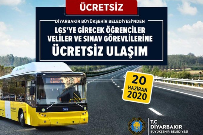 Diyarbakır'da LGS'ye girecek öğrencilere ücretsiz ulaşım