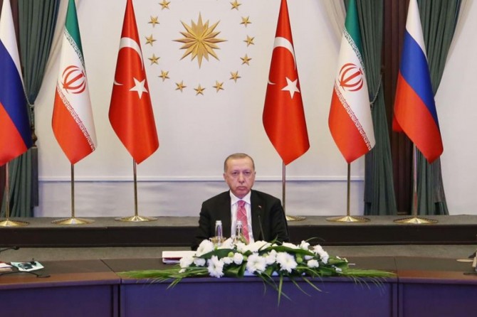 Erdoğan, Rouhani, Putin hold a trilateral virtual summit on Syria