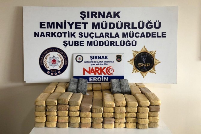 Li Şirnexê 82 kîlo û 900 gram eroîn hat bidestxistin