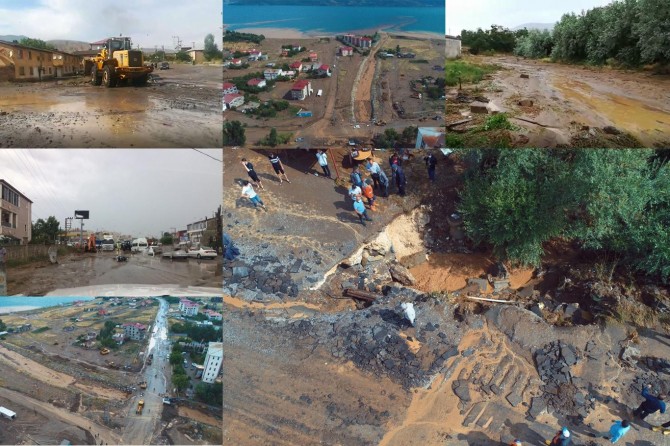 Bitlis’te ani bastıran şiddetli yağışlar sele neden oldu, yollar trafiğe kapandı
