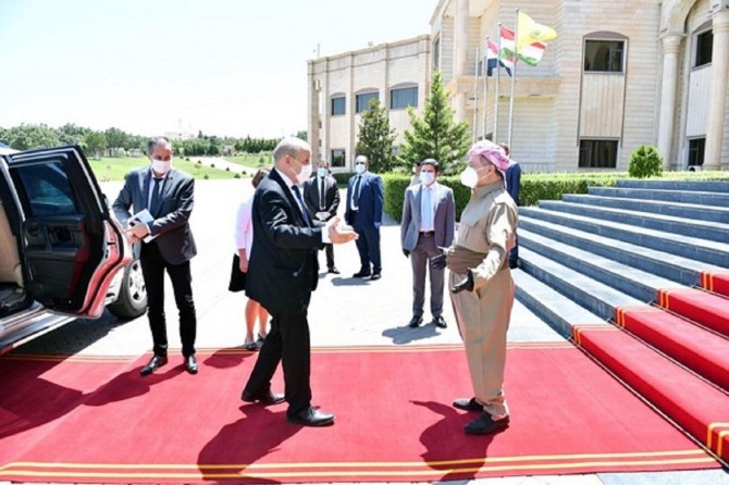 Mesûd Barzanî pêşwaziya Wezîrê Derve yê Fransa kir