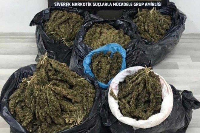 46 kilograms cannabis seized in southeastern Turkey