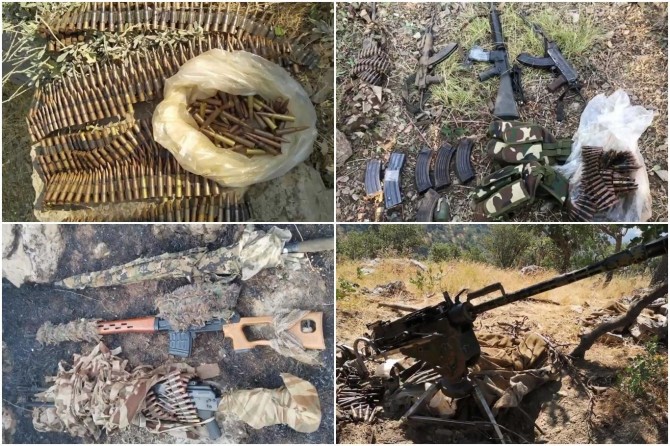 Pençe Kaplan Operasyonu bölgesinde EYP deposu olarak kullanılan sığınaklar imha edildi