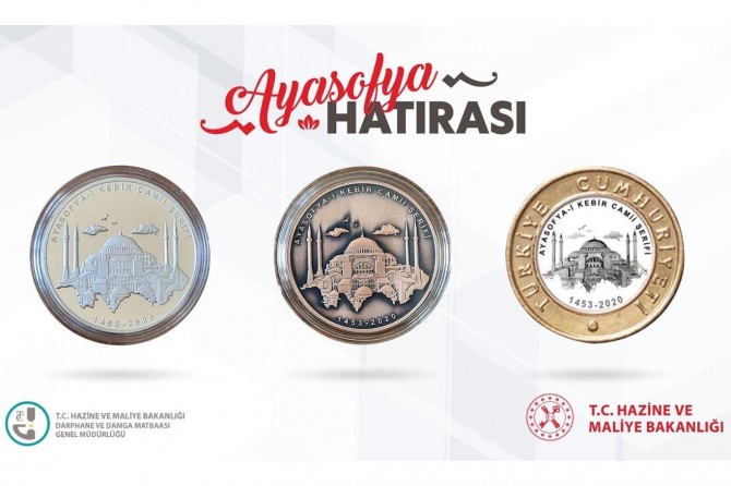 Ayasofya Camii'nin yeniden açılmasına özel para basıldı