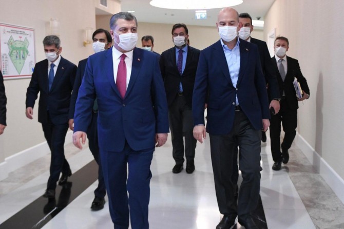 Bakanlar Koca ve Soylu, Coronavirus tedbirlerini görüştü