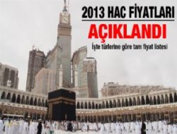 2013 Hac fiyatlarının listesi