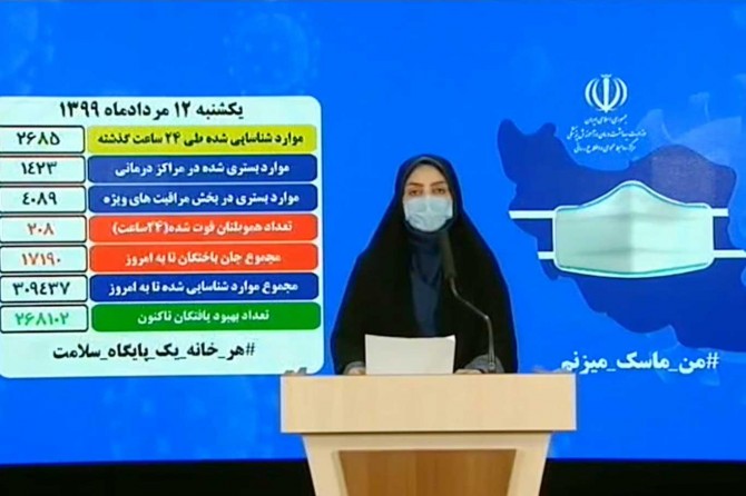 İran'da son 24 saatte 2 bin 685 yeni vaka kaydedildi