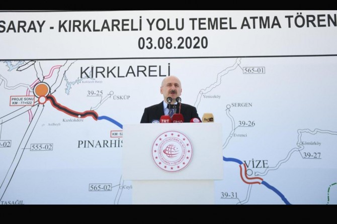 Saray-Kırklareli yolu temel atma töreni yapıldı