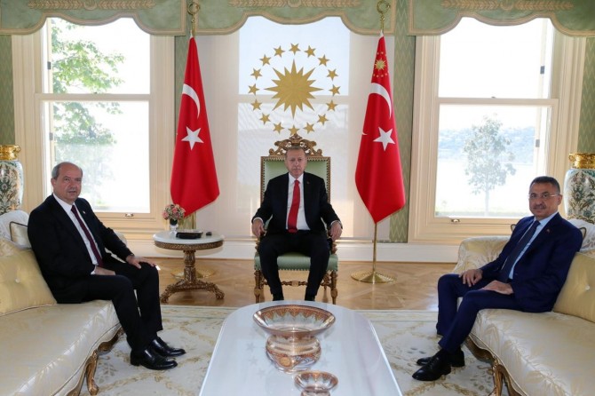 Cumhurbaşkanı Erdoğan, KKTC Başbakanı Ersin Tatar'ı kabul etti
