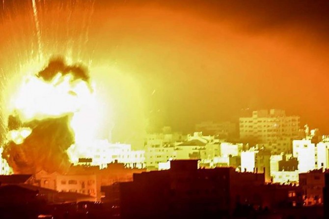 Zionist occupation regme bombs Gaza at dawn