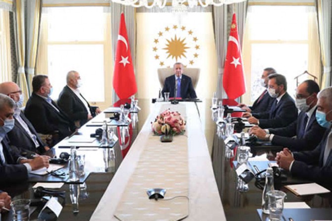 President Erdoğan receives Head of Hamas Political Bureau Haniyeh