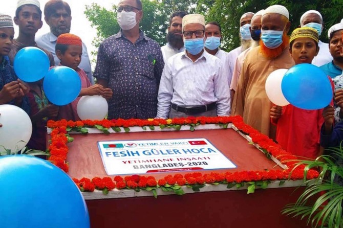 An orphanage being built in memory of the late Fesih Güler in Bangladesh