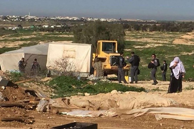 Zionist occupation regime razes Araqeeb village, displaces its residents for 177th time