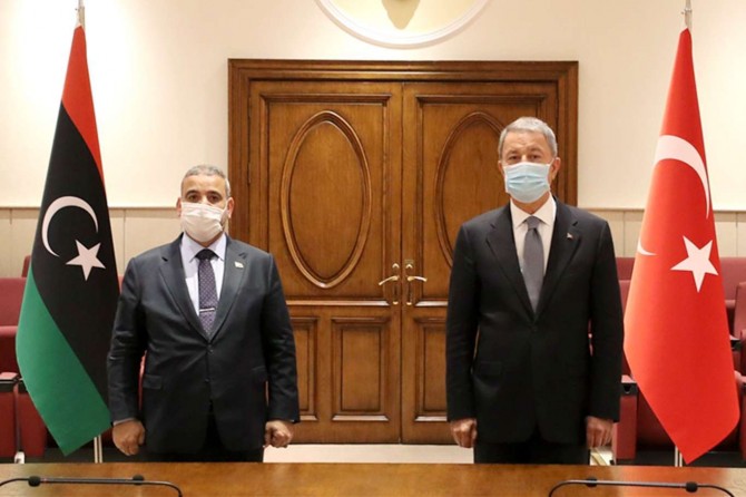 Turkish Defense Minister Akar receives Libyan High State Council Chairman al-Mishri