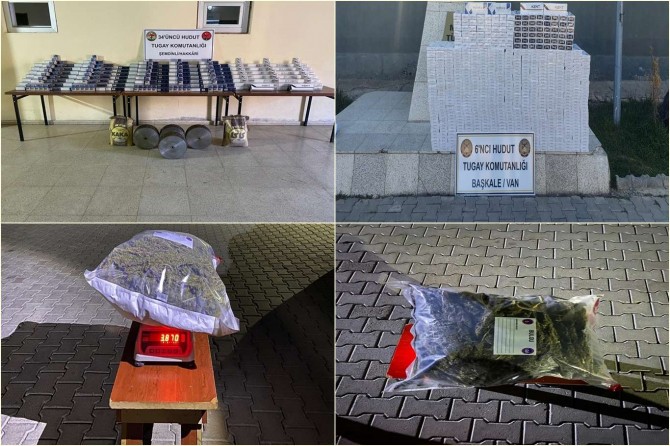 Hudut hatlarında esrar ve gümrük kaçağı sigara ele geçirildi