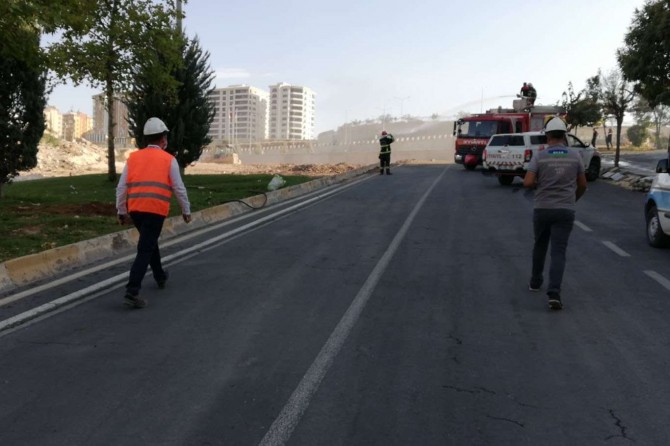 Şanlıurfa Karaköprü'de iş makinesi doğalgaz borusunu patlattı