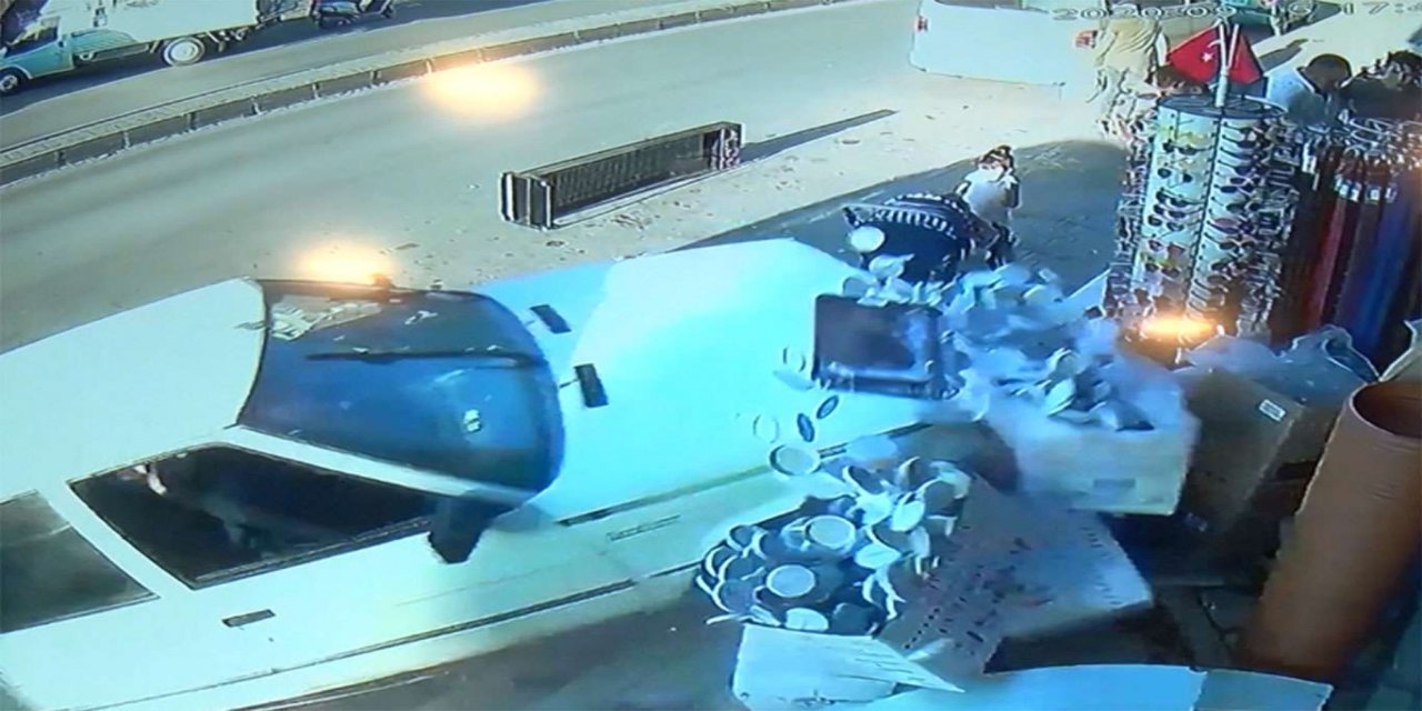 Gaziantep'te 3 küçük çocuğun kaza anındaki mucizevi kurtuluşu kameralara yansıdı