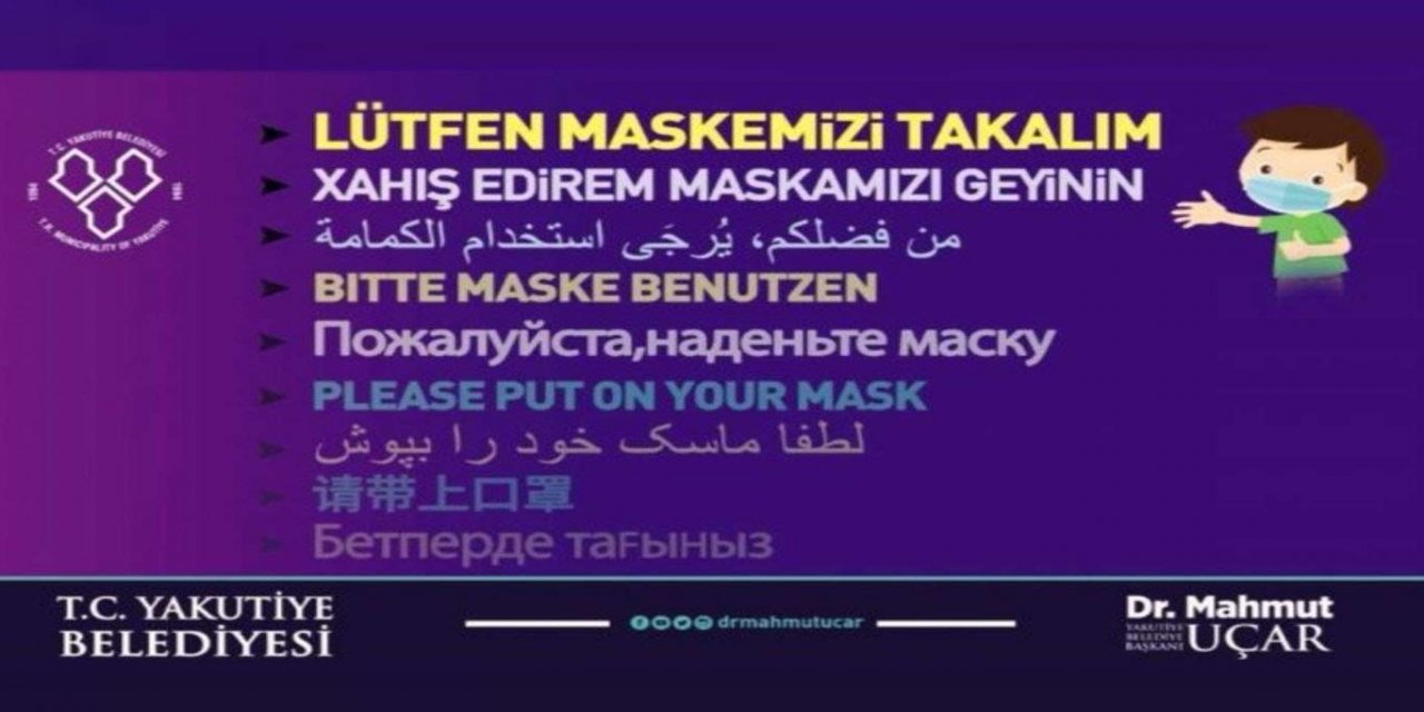 Erzurum'da 9 dilde yapılan "maske" uyarısında Kürdçeye yer verilmedi
