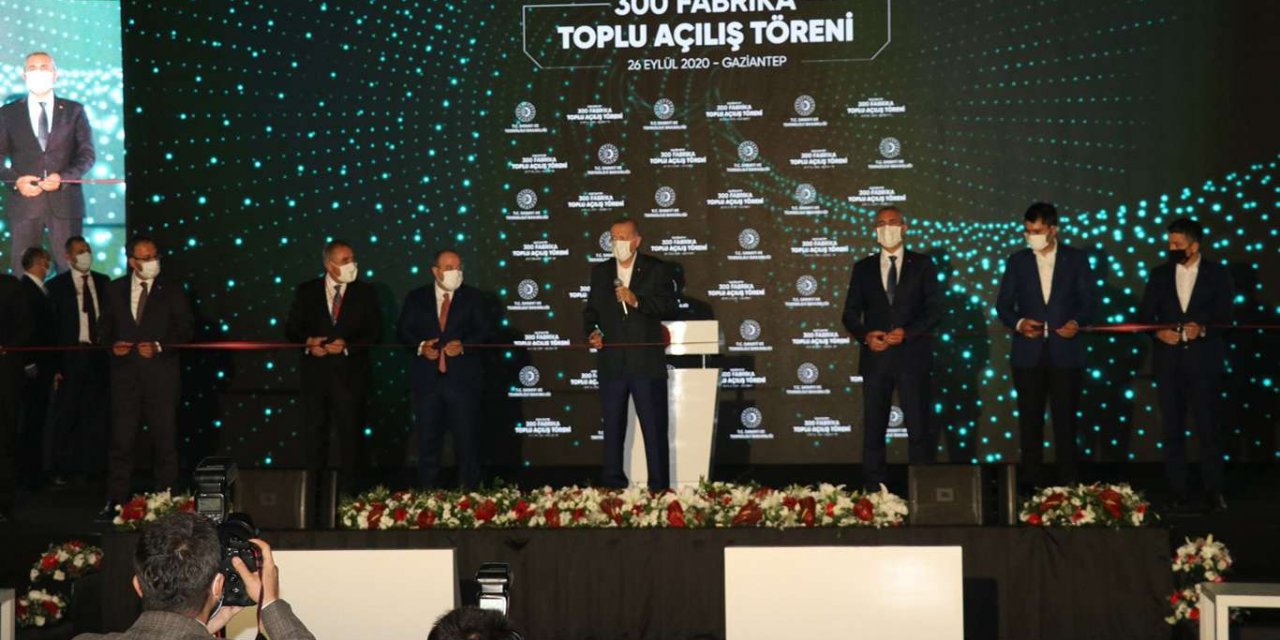 Cumhurbaşkanı Erdoğan, Gaziantep'te 300 fabrikanın açılışını yaptı