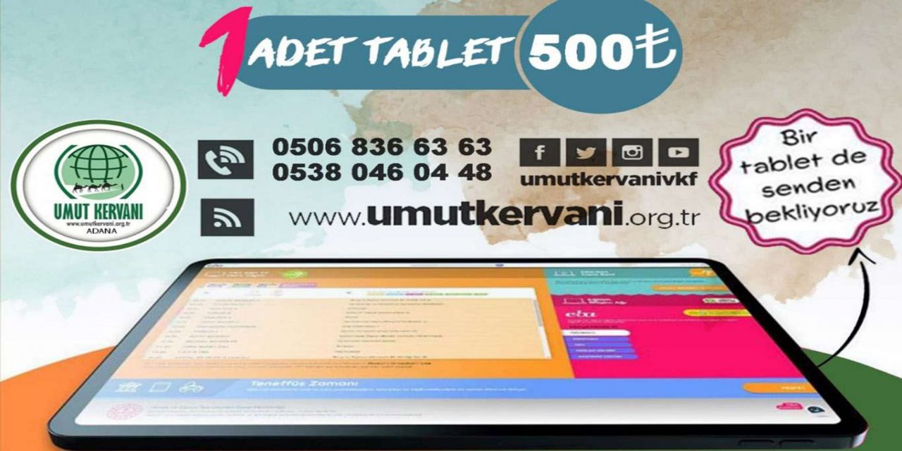 Adana Umut Kervanı'ndan eğitime dijital destek