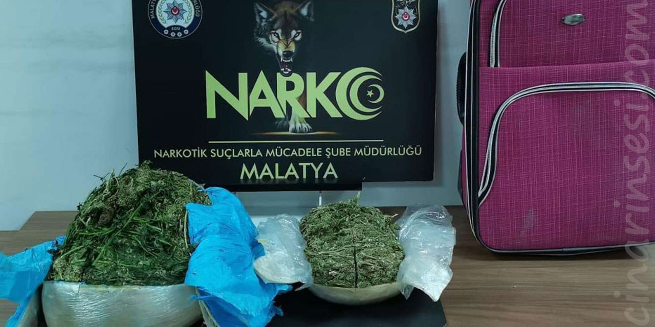 Malatya'da yolcu otobüsünde yaklaşık 5 kilogram kubar esrar ele geçirildi