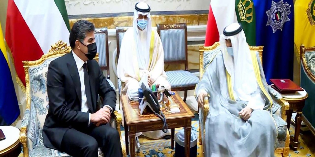 Serokê Herêma Kurdistanê li gel Mîrê Kuweytê civiya