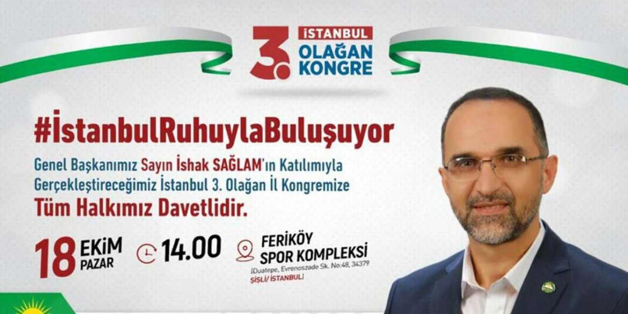 HÜDA PAR İstanbul 3'üncü Olağan Kongresi halka açık yapılacak