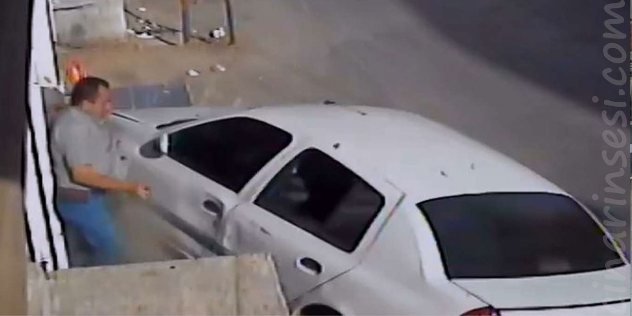 Gaziantep'te kontrolden çıkan otomobilin altında kalmaktan son anda kurtuldular