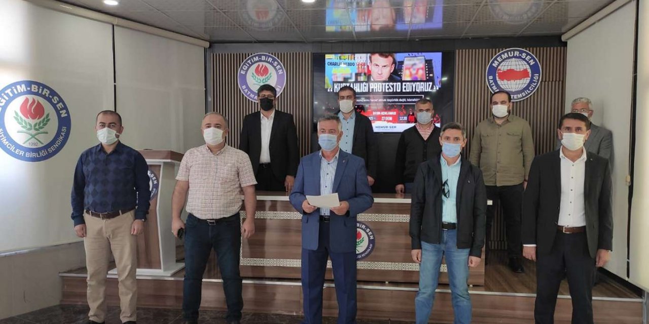 Memur-Sen Batman İl Başkanlığından İslam düşmanı Fransa ve Macron’a tepki