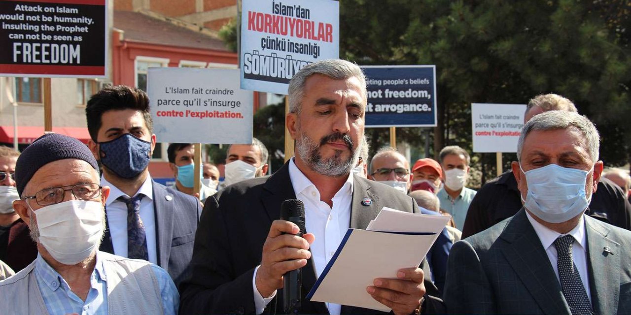 Macron'un İslam düşmanlığı Elâzığ'da tel'in edildi