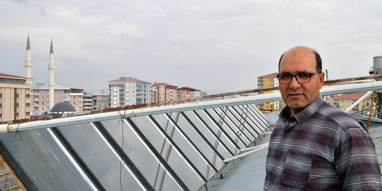 Güneş enerjisi ile 30 dairelik binayı ısıtıyor