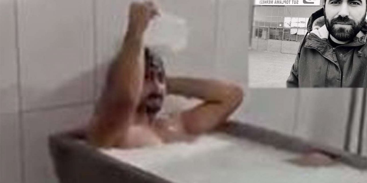 Süt fabrikasında skandal görüntüler