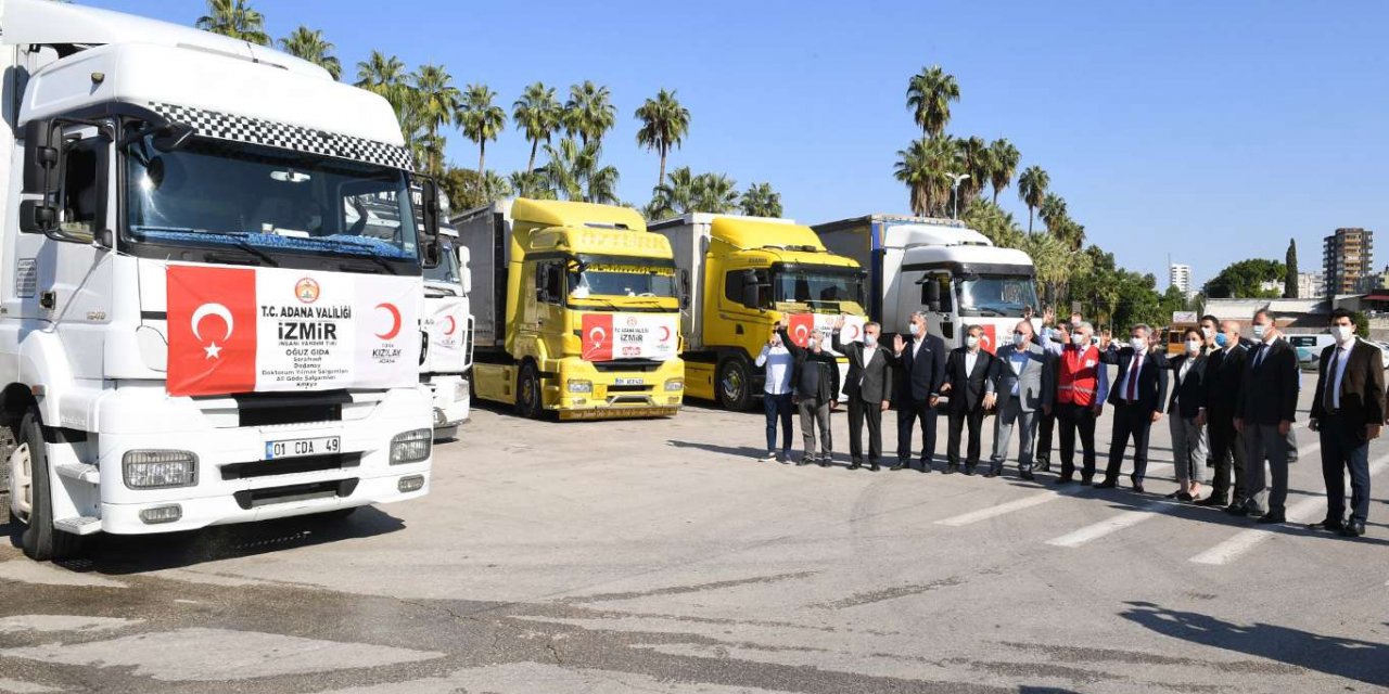 ​Adana’dan İzmir’e 8 TIR insani yardım