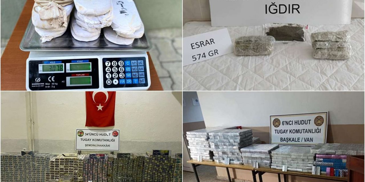 Hudut hatında uyuşturucu ve gümrük kaçağı sigara ele geçirildi