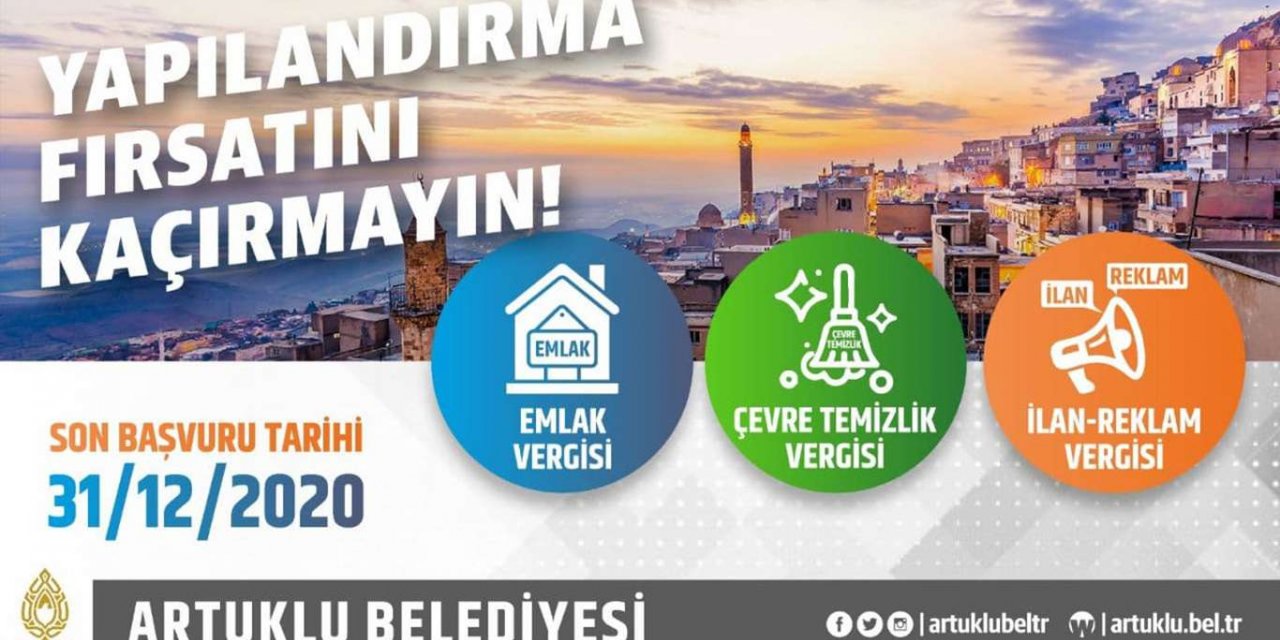 Artuklu Belediyesinden yapılandırma ve emlak vergisi çağrısı