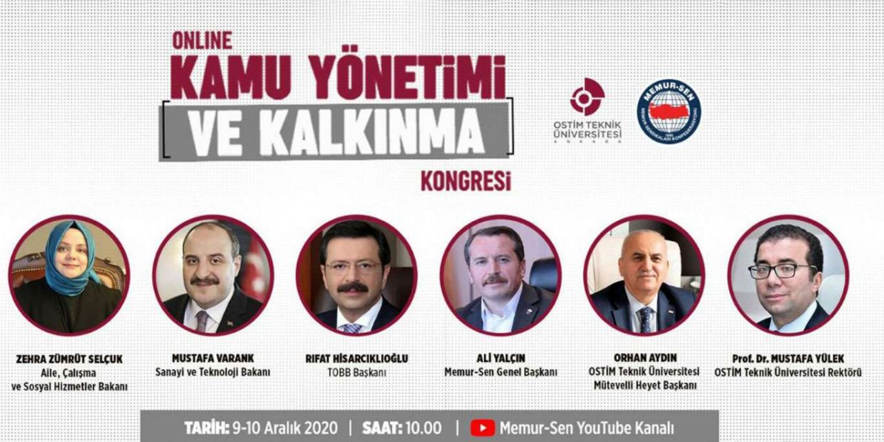 Kamu Yönetimi ve Kalkınma Kongresi bugün başlıyor