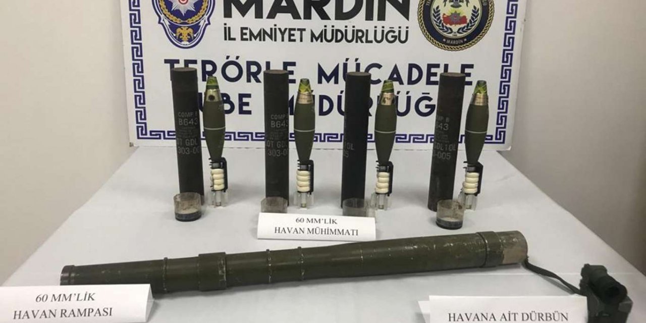 Mardin’de PKK operasyonunda havan rampası ile mühimmatı ele geçirildi