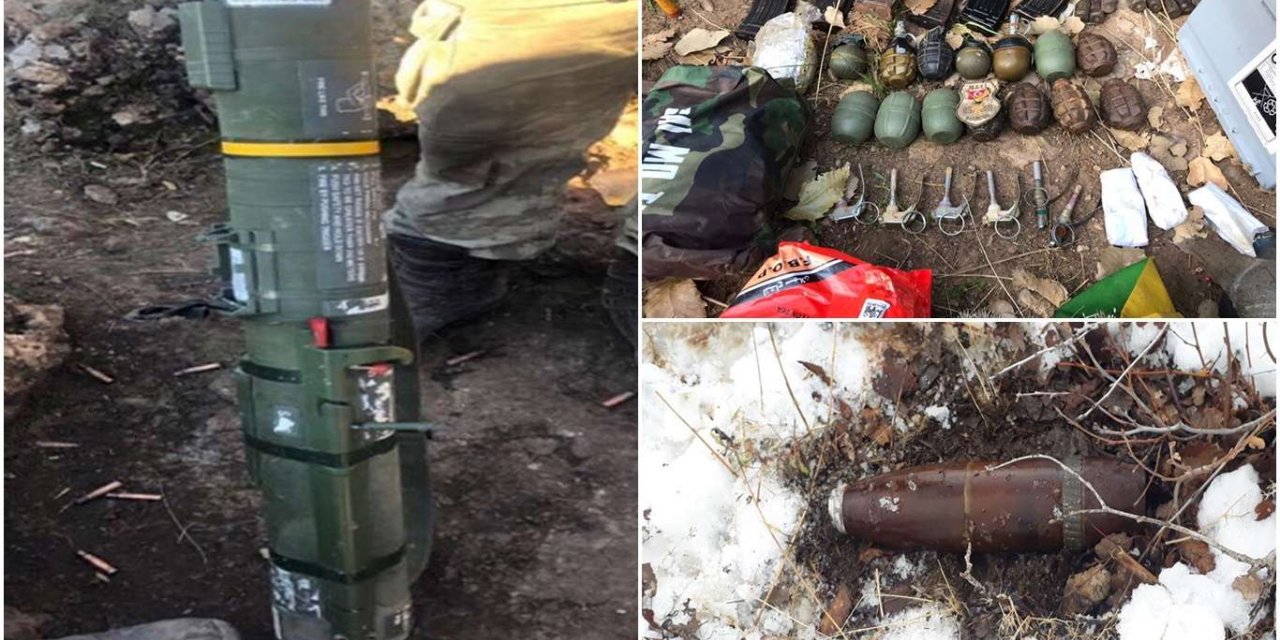 Pençe-Kaplan Operasyonu bölgesinde çok sayıda el bombası ve mühimmat bulundu