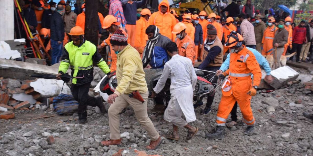 At least 18 people killed after roof collapses at crematorium in northern India