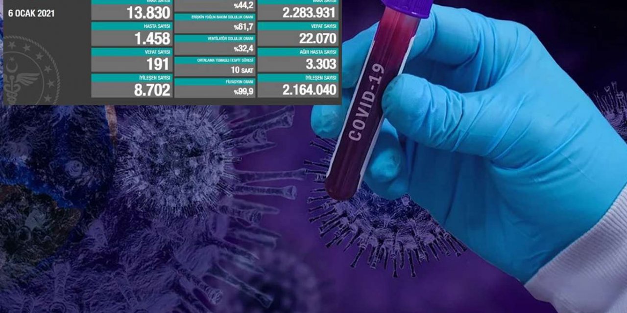Türkiye'de son 24 saatte Covid-19 kaynaklı 191 ölüm 13 bin 830 tanı kondu