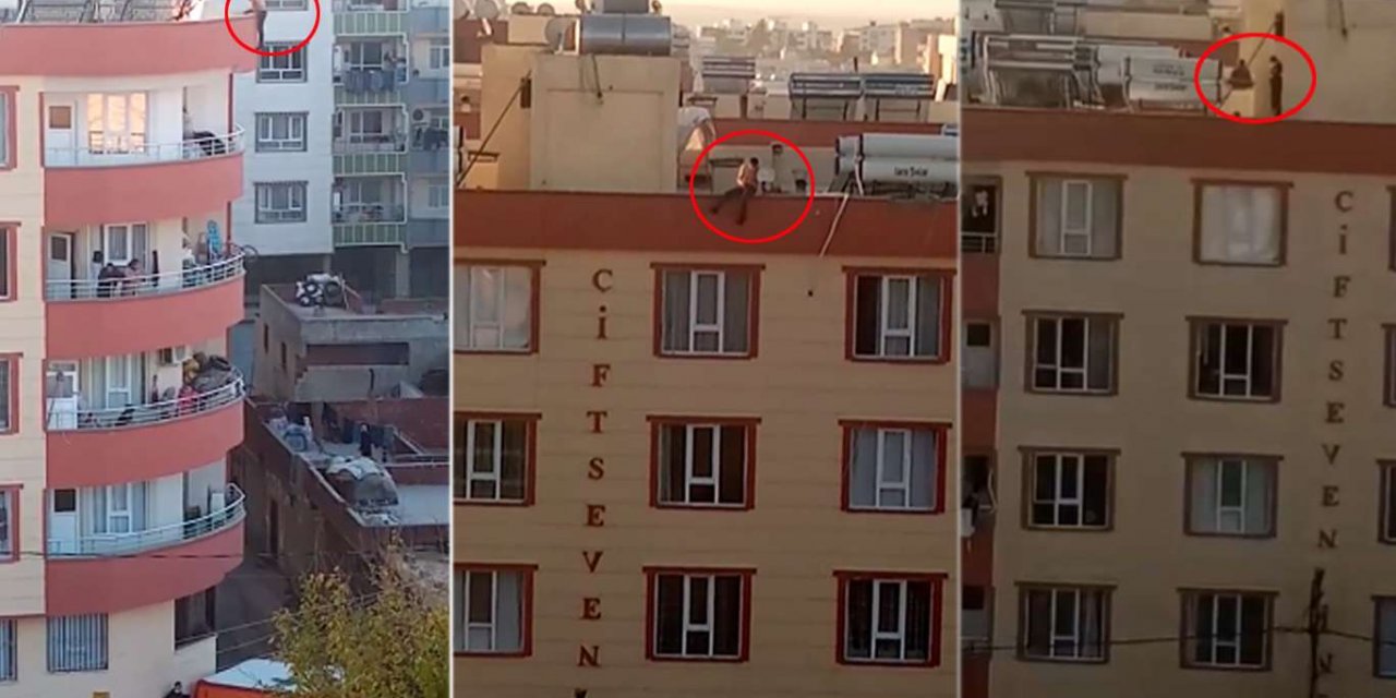Şanlıurfa'da eşini yaralayan kişi çatıya çıkarak atlamak istedi