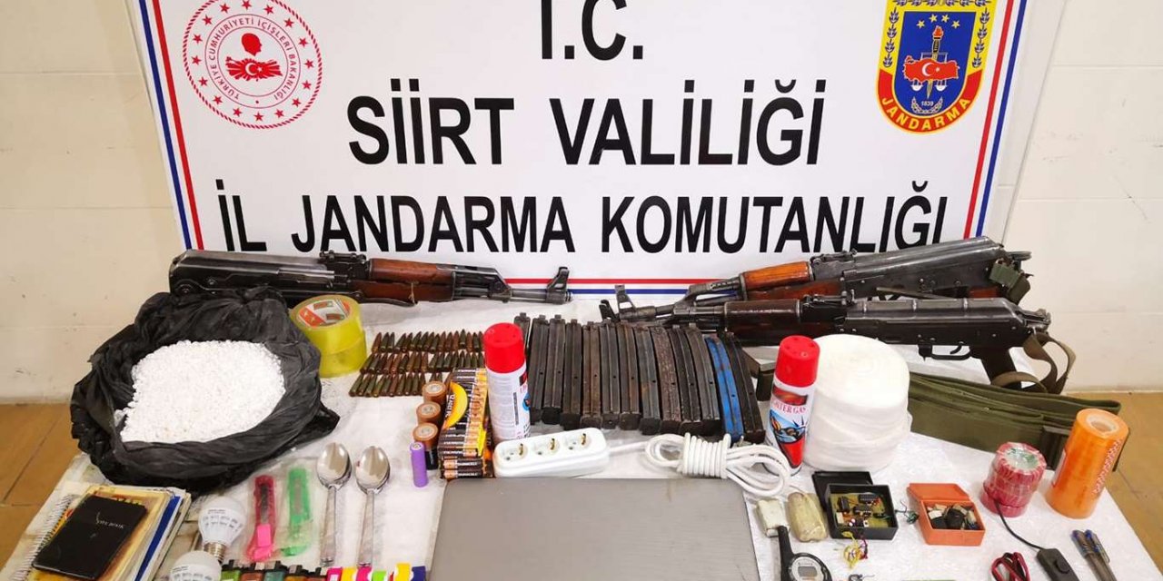 Siirt'te PKK'ye ait mühimmat ve yaşam malzemesi ele geçirildi