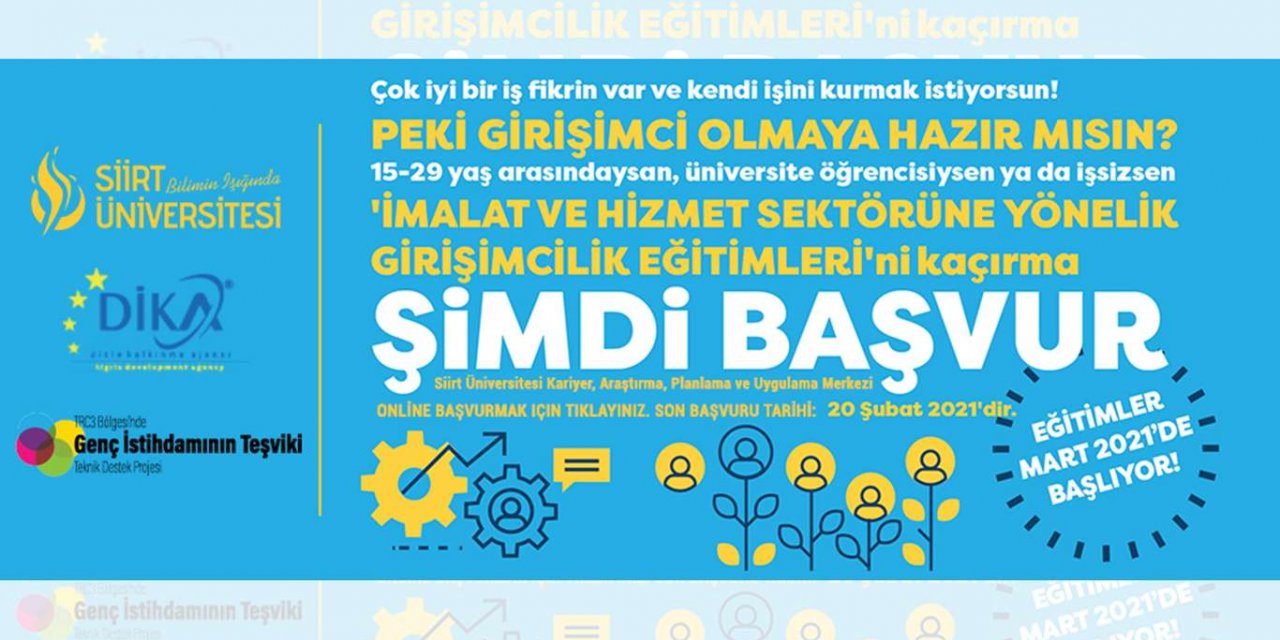 Siirt üniversitesinde İmalat Değer Zinciri ile Girişimcilik Eğitimi başlıyor