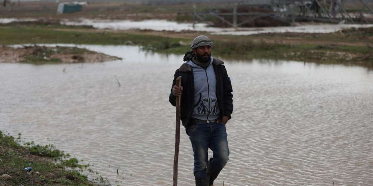 Siyonist işgal rejimi bir kez daha Gazze'deki tarım arazilerini sular altında bıraktı