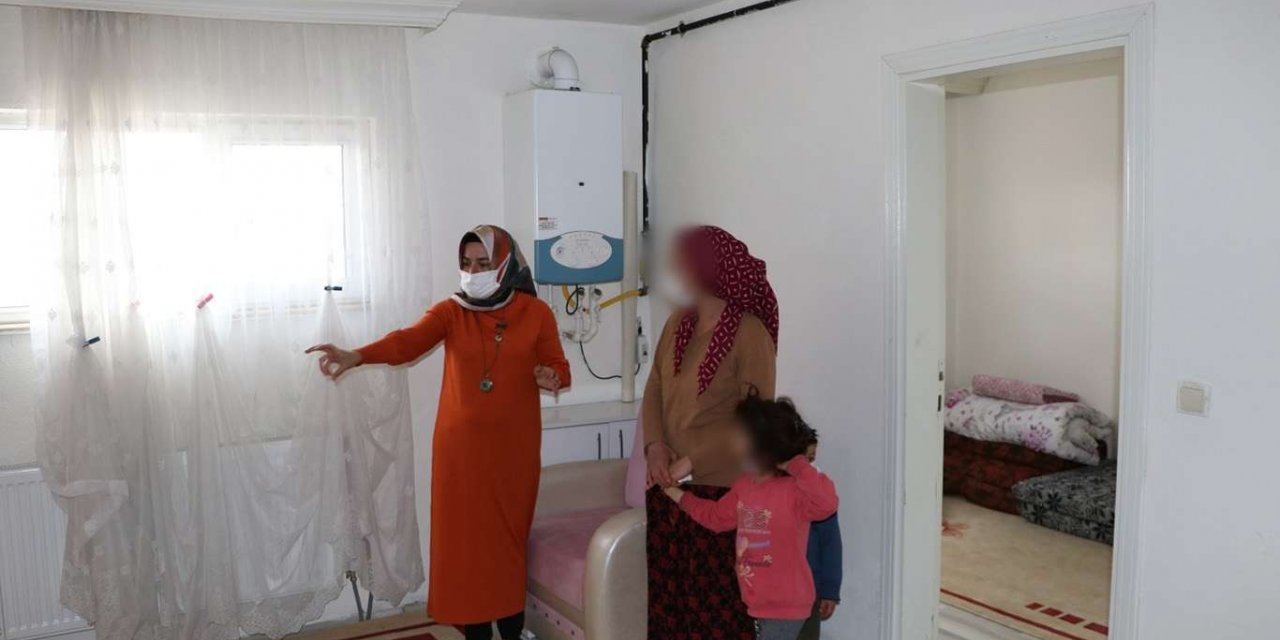 Gaziantep'te sokakta kalan kadın ve çocukları eve yerleştirildi