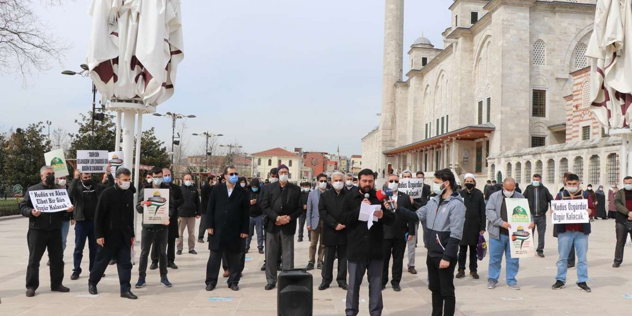 Peygamber Sevdalıları Kudüs için İstanbul'da basın açıklaması düzenledi