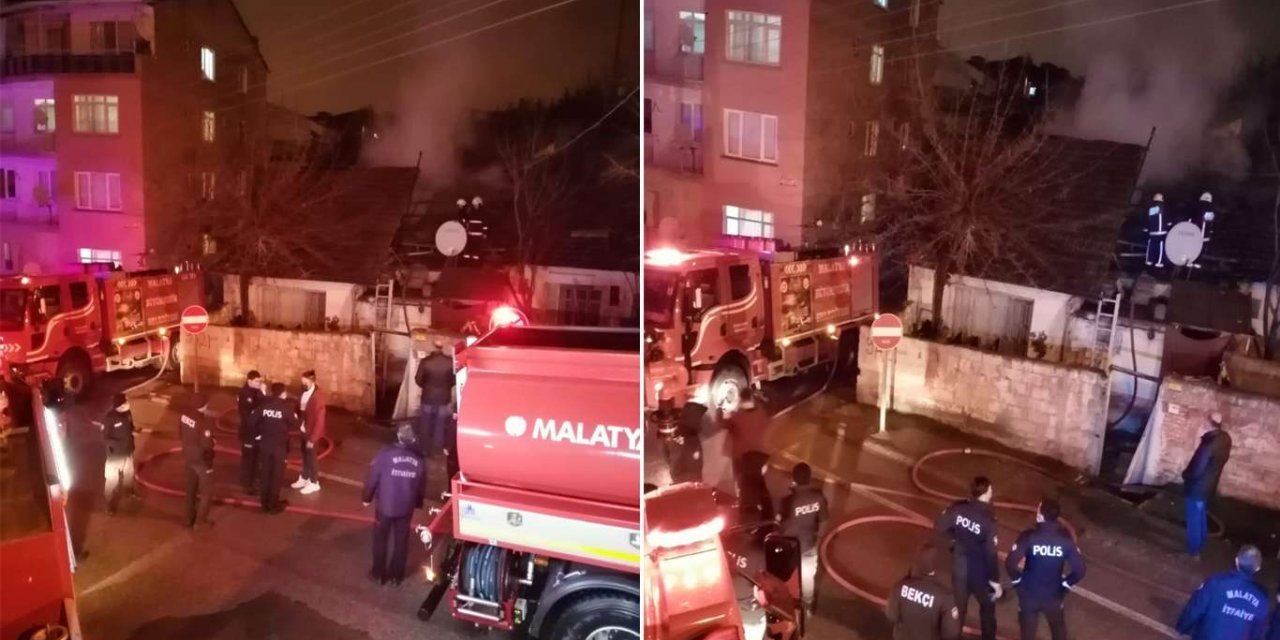 Bir evin çatısında çıkan yangın diğer evlerin çatısına sıçradı