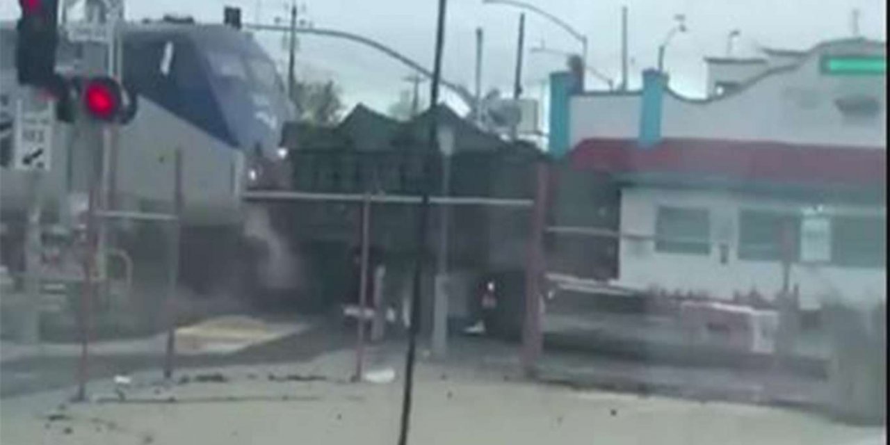 Train collides with a truck in Oakland, California