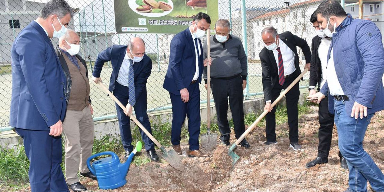 Batman’da okul bahçeleri fıstık ağaçları ile buluştu