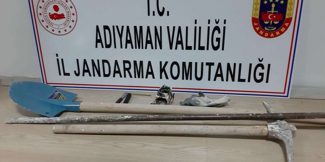 Adıyaman'da kaçak kazıya 3 gözaltı